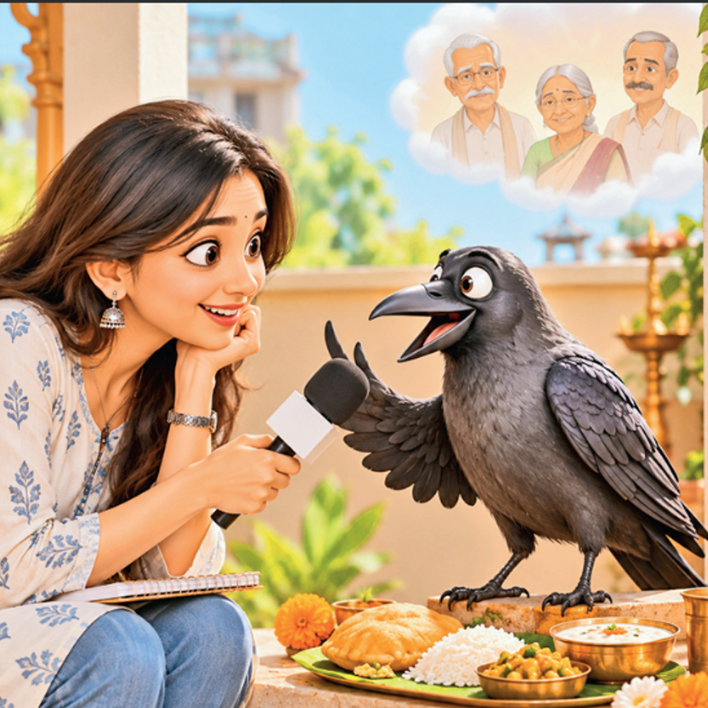 કાગડાભાઈનો કોમેડી ઇન્ટરવ્યૂ: શ્રાદ્ધ, કપટ અને વ્યંગ્યનો સંગમ