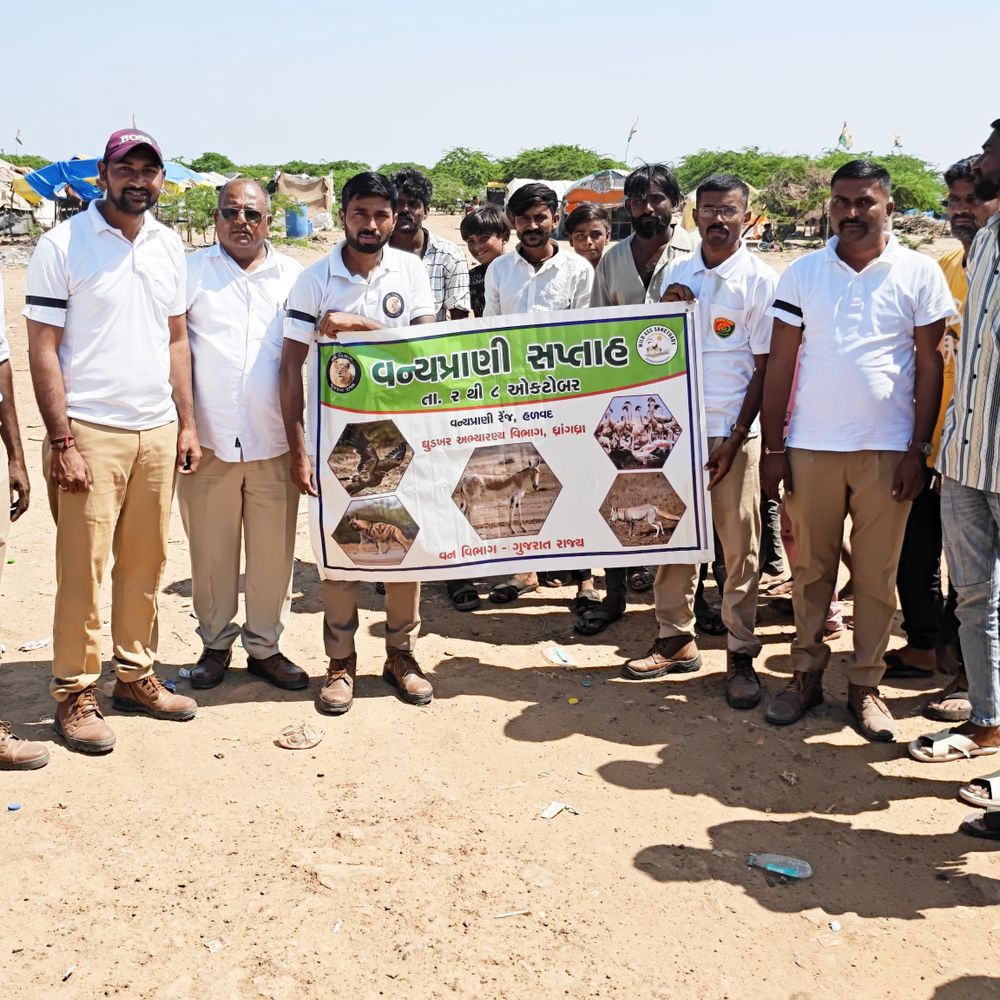 વનરક્ષક-વનપાલ કર્મચારીઓએ કાળી પટ્ટી પહેરી વિરોધ કર્યો:વાઇલ્ડલાઇફ વીક દરમિયાન પડતર માંગણીઓ માટે સુરેન્દ્રનગરમાં સફાઈ અભિયાન પણ ચલાવ્યું