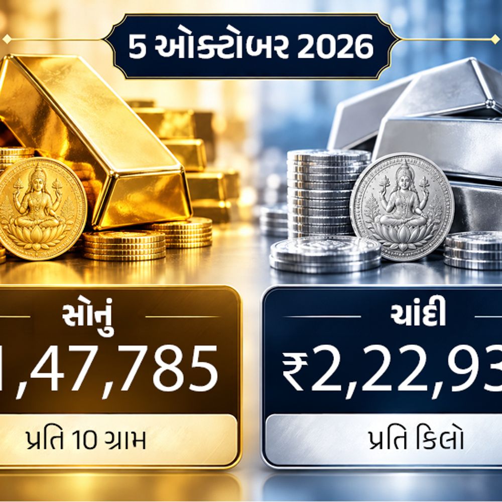 આજે સોનાના ભાવમાં ₹353નો ઘટાડો:10 ગ્રામ સોનું ₹1.48 લાખમાં વેચાઈ રહ્યું, 1 કિલો ચાંદી ₹2,105 મોંઘી થઈ