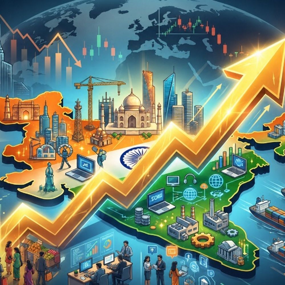 IMFએ ભારતના GDP વૃદ્ધિદરનો અંદાજ વધાર્યો:2026 અને 2027 માટે 7% કરવામાં આવ્યો, સ્થાનિક માગથી અર્થવ્યવસ્થા મજબૂત