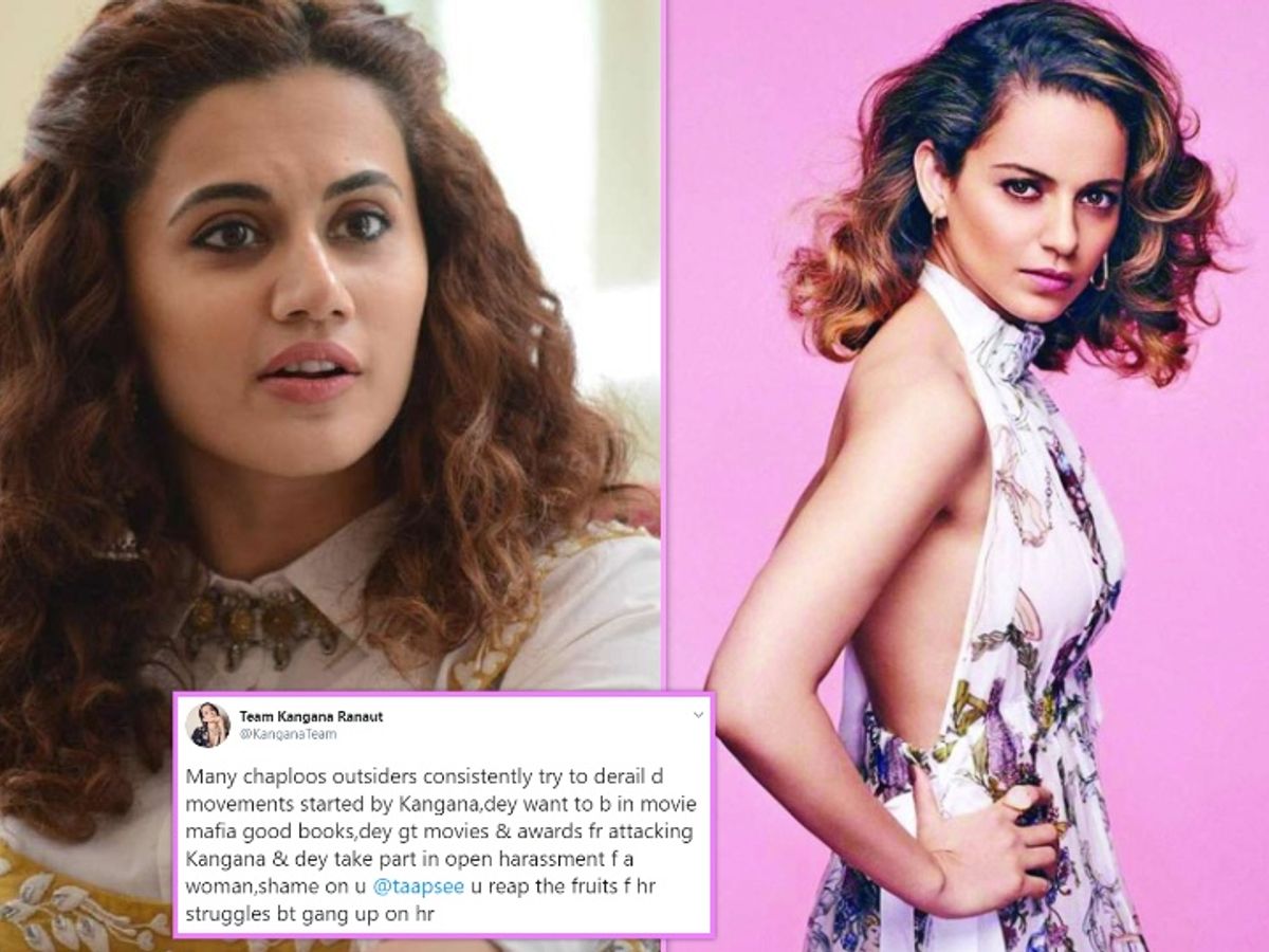 Team Kangna Slams Tapsee for supporting nepotism, wrote ...