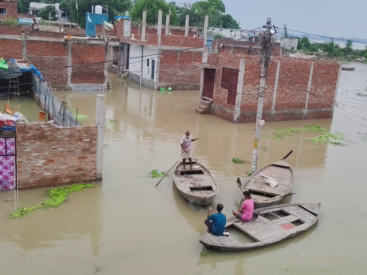 The water level of Ganga is rising towards the danger mark