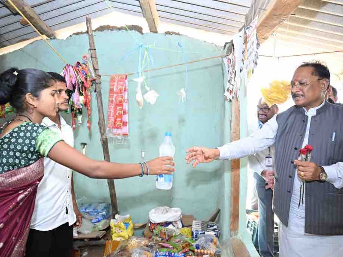 CM Vishnu Deo Sai Visit Ex-Naxalites Karyana Shop | Bijapur