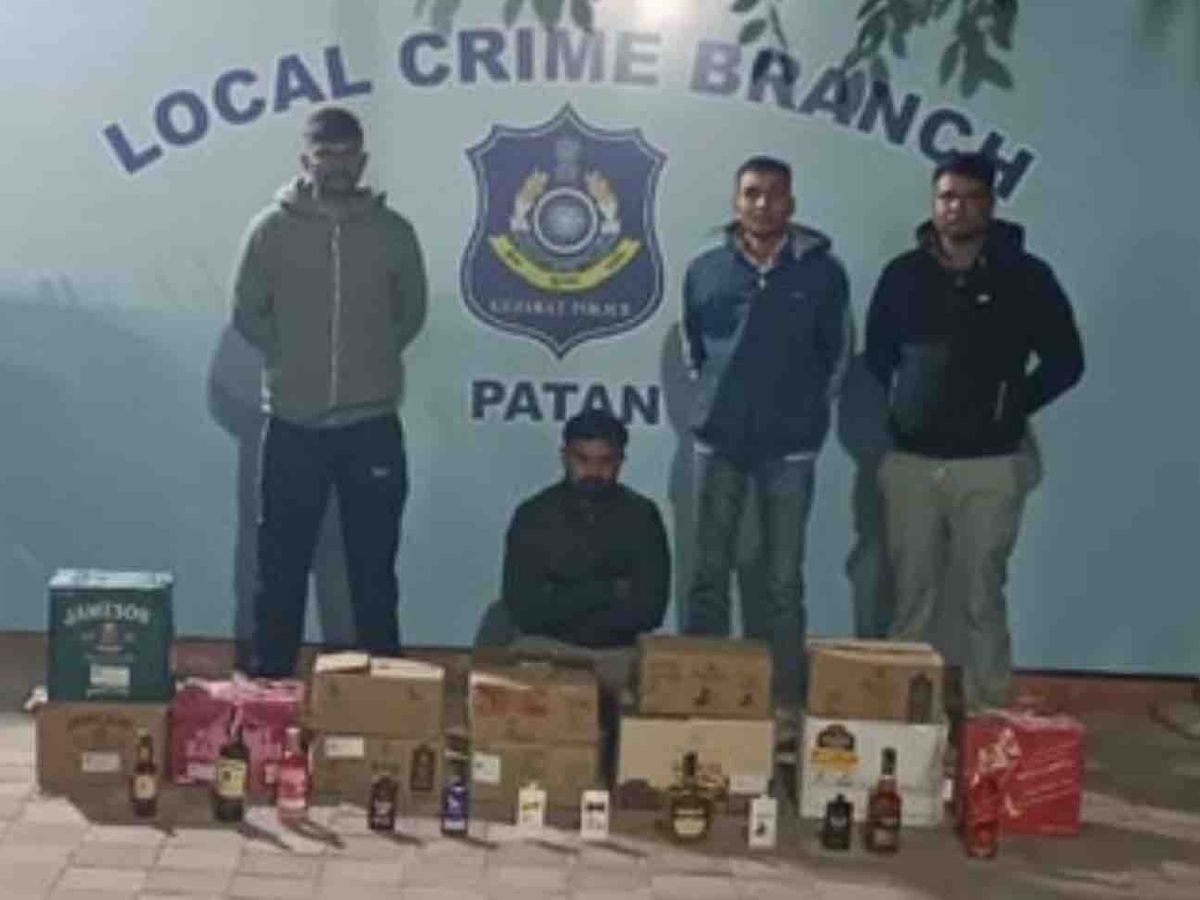Patan LCB seizes foreign liquor worth Rs 4.16 lakh from Hansapur | પાટણ LCB  એ હાંસાપુરમાંથી 4.16 લાખનો વિદેશી દારૂ ઝડપ્યો: એક શખ્સ પકડાયો, 11.17 લાખનો  મુદ્દામાલ જપ્ત, ત્રણ ...