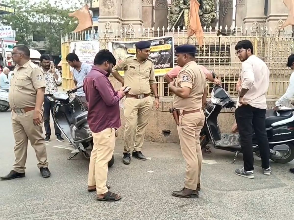 Patan Police Surprise Check; Bagwada Darwaja Traffic Fine