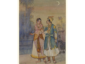 नूरजहां और जहांगीर की एक पेटिंग। मुमताज का परिवार ईरान से भारत आया था। मुमताज के दादा ग्यास्बेग ईरान से अपनी बेगम और तीन बच्चों के साथ आए। उन्हें यहां अकबर के दरबार में नौकरी मिल गई। बाद में मुमताज के पिता असफ खान जहांगीर के वकील बने और बुआ नूरजहां ने जहांगीर से विवाह किया। बाद में असफ खान, शाहजहां के वजीर भी बने। - Dainik Bhaskar