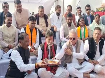 Ambikapur: CM Vishnu Deo Sai bhumi pujan BJP Office With Rs 2 Crore