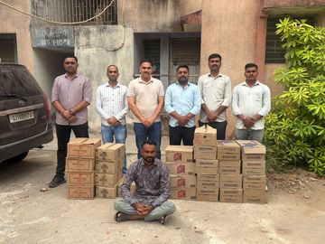 Mehsana LCB Nabs One, Seizes 28 Cases Foreign Liquor | Katosan Village Raid