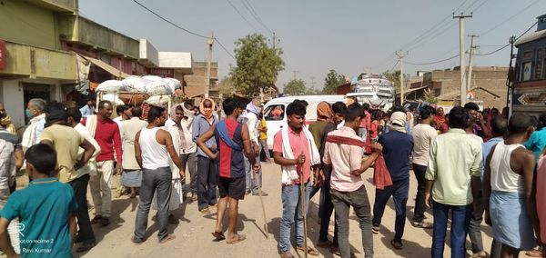 NH 33 A शेखपुरा- बरबीघा मुख्य पथ पर जाम का नजारा।