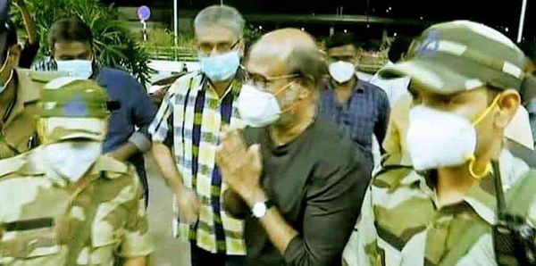 चेन्नई एयरपोर्ट पर रजनीकांतkan