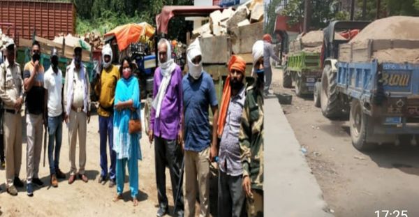 कार्यवाही के दौरान जब्त ट्रालियां