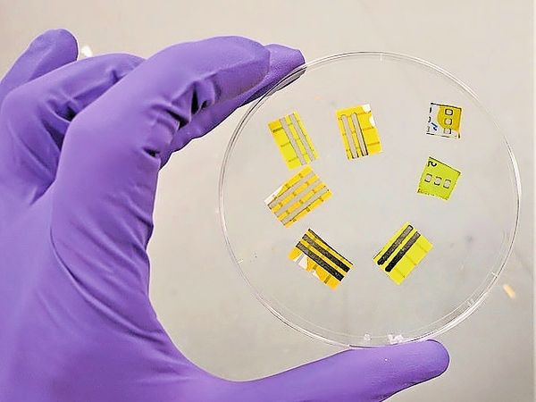 Temporary tattoo paper, two electrodes, an insulating layer and a polymer that illuminates when subjected to an electric field. - Dainik Bhaskar