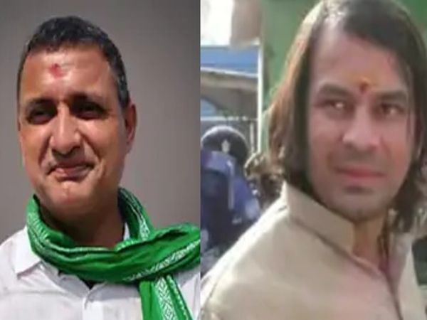 जगदानंद के पुत्र सुधाकर सिंह और तेजप्रताप यादव। - Dainik Bhaskar
