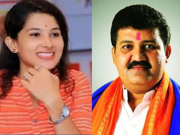 टिकटॉक स्टार पूजा चौहान (बाएं) और इस्तीफा देने वाले महाराष्ट्र सरकार के मंत्री संजय राठौड़ (दाएं)। - Dainik Bhaskar