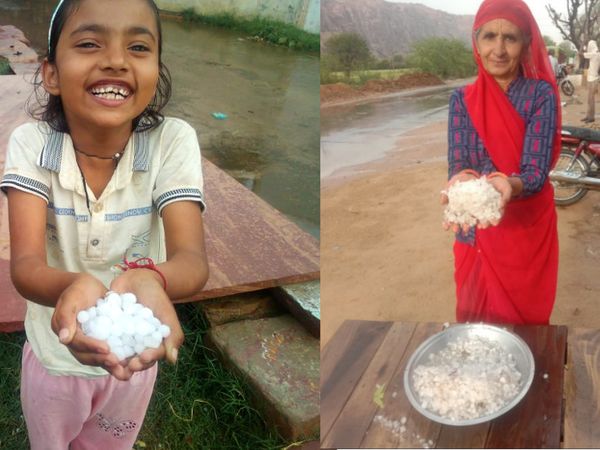 सरसों-गेहूं की फसल को नुकसान: विक्षोभ से पूर्वी राजस्थान में प्रभावी क्षेत्र बनने से भरतपुर जिले में ओलावृष्टि, मंगलवार को भी मौसम नरम रहेगा