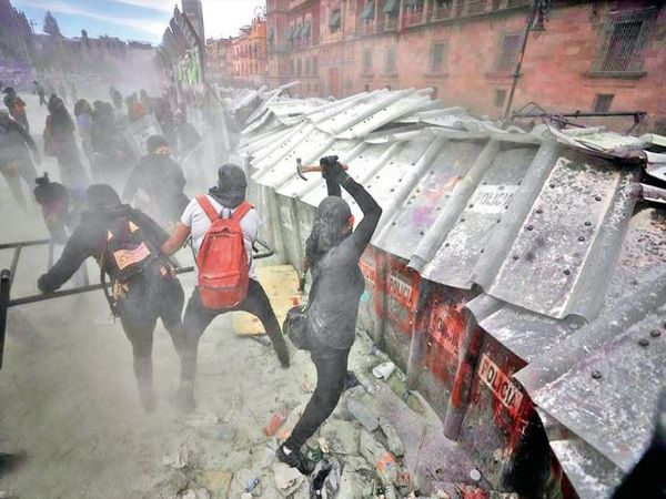 The protesters brought with them arson, bat and hammer.