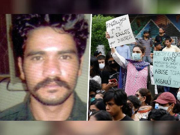 फ्रेंच महिला से गैंगरेप का मुख्य आरोपी अली (बायीं ओर)। विरोध में लाहौर में हुए विरोध प्रदर्शन की फाइल फोटो। - Dainik Bhaskar