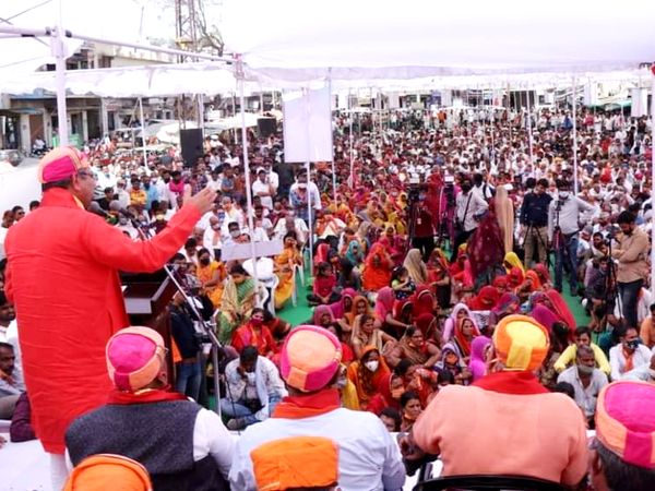 राजसमंद में जनसभा को संबोधित करते बीजेपी प्रदेश अध्यक्ष सतीश पूनिया।