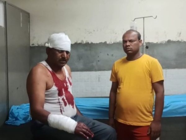 घायल हेम सिंह, जो हत्या के एक मामले में उम्रकैद की सजा काट रहा है। - Dainik Bhaskar