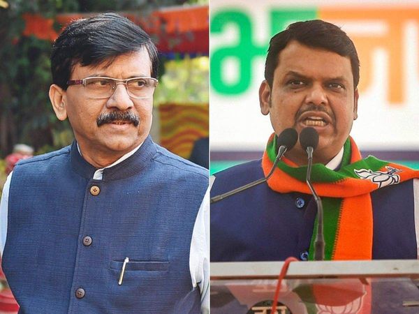 Sanjay Raut (left), Devendra Fadnavis (right). - Dainik Bhaskar