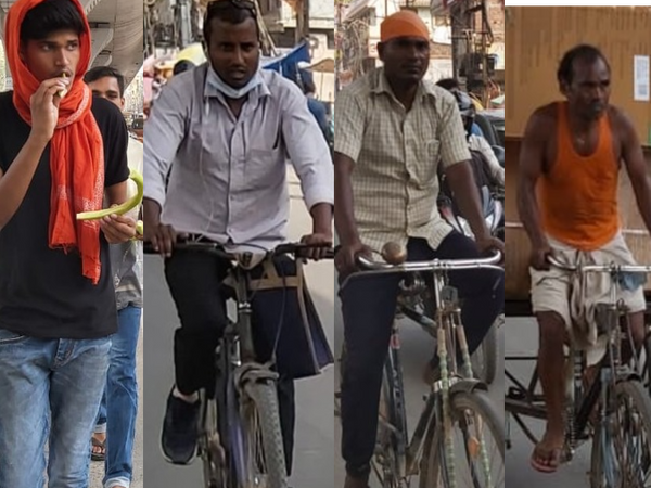 पटना के बेली रोड खाजपुरा में बिना मास्क के सड़क पर निकल रहे लोग।