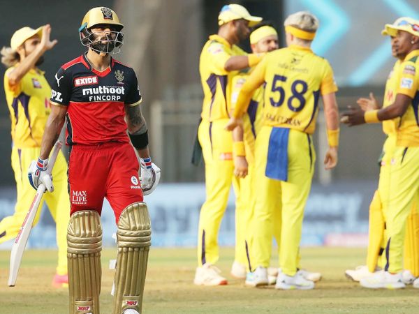 RCB के कप्तान विराट कोहली सिर्फ 8 रन ही बना सके। चेन्नई के 192 रन के टारगेट के जवाब में बेंगलुरु टीम 122 रन ही बना सकी।