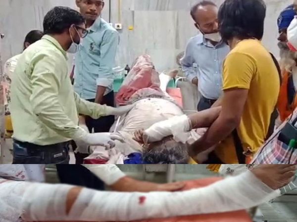 अस्पताल में उपचाराधीन घायल निहंग।