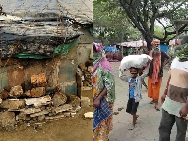 लोगों ने अपने कच्चे घरों को रस्सियों बांध दिए हैं, जिससे कि वे बच सकें।
