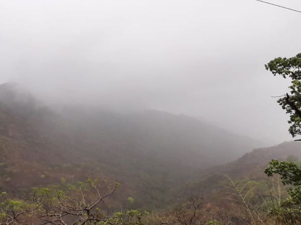माउंट आबू में बादल छाने और बारिश होने मौसम खुशनुमा हो गया।
