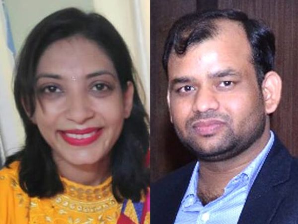 डॉक्टर प्रेरणा और पति डॉ राजवीर एन कुलदीप। - Dainik Bhaskar