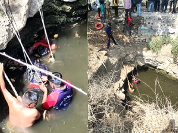 कुएं के पास ही तीनों के मोबाइल और जूते-चप्पल मिले। मोबाइल से तीनों की पहचान हुई।