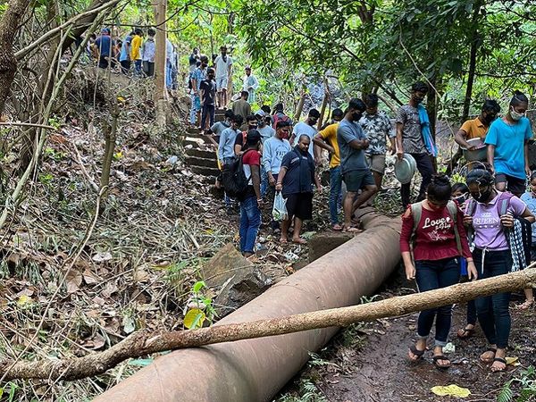 जिला अनलॉक होते ही पिछले सप्ताह भर में लगभग 1 हजार से अधिक पर्यटक इस इलाके का आनंद लेने और पिकनिक मनाने पहुंचे हैं। - Dainik Bhaskar