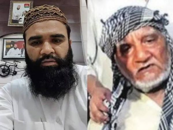 सपा नेता उम्मेद पहलवान (बाएं) और पीड़ित अब्दुल समद (दाएं)। उम्मेद पहलवान ही सबसे पहले समद को लेकर मीडिया के सामने आए थे।