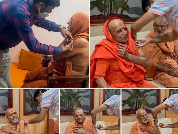 સ્વામિનારાયણ ગુરુકુળના સંતોએ પણ વેકસીન મુકાવી
