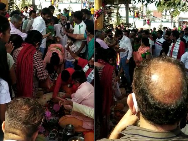 પુજારી સાથે ઉગ્ર બોલાચાલી કરી હતી.