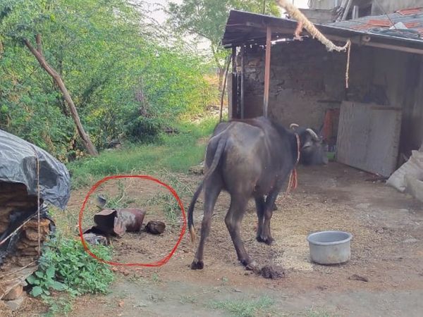 सिलेंडर के टुकड़े हाईवे के पास एक गांव में पाए गए।