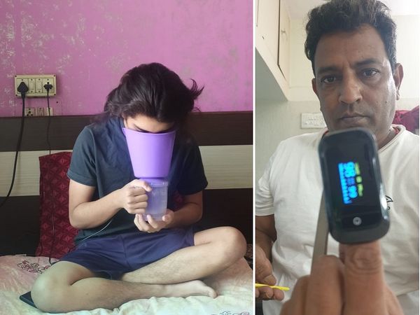 હોમ આઈસોલેટ થયેલા પિતા-પુત્રની તસવીર