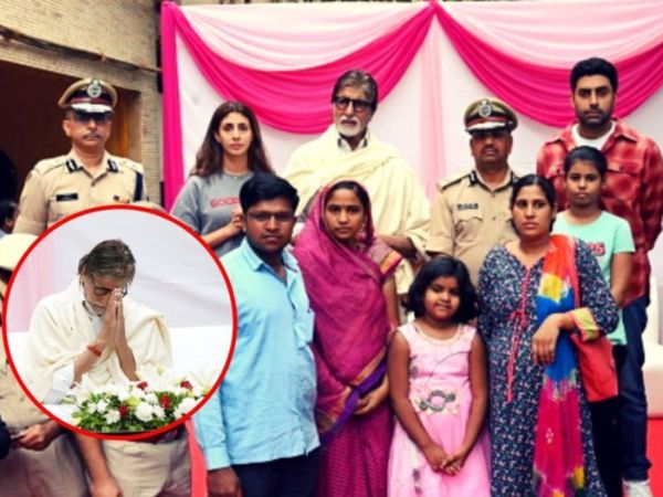 बिग बी ने पुलवामा में शहीदों के परिवारों को चेक दिए