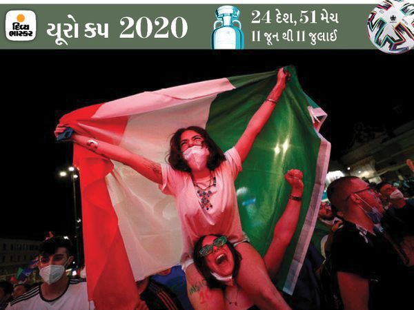 પ્રથમ મેચ જીત્યા પછી ઇટાલીના ફેન્સે સરઘસ કાઢ્યું હતું.