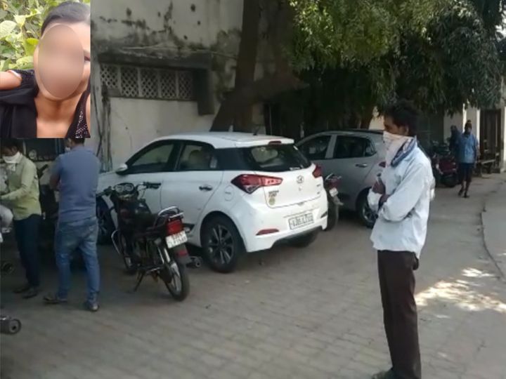 नाबालिग दो महीने की गर्भवती थी। इनसेट में मृतक छात्रा की फाइल फोटो। - Dainik Bhaskar