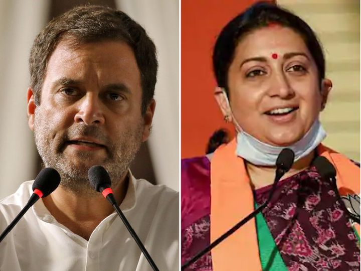राहुल गांधी ने कहा था कि असम में उनकी पार्टी सत्ता में आई, तो वे गुजरात के चाय मालिकों की जेब से रकम निकलवाकर चाय बागानों के श्रमिकों की दिहाड़ी बढ़वाएंगे। इस पर स्मृति ईरानी ने पलटवार किया। - Dainik Bhaskar