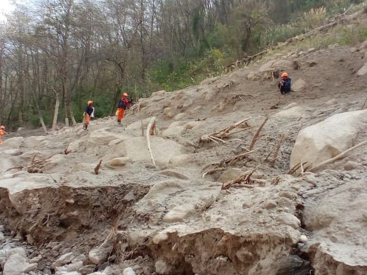 मलबे को खोदकर लोगों को तलाशती NDRF की टीम। - Dainik Bhaskar