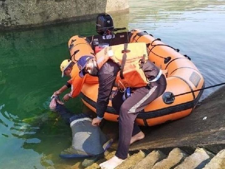 The search operation ended after the body of Arvind Vishwakarma of Kukrijhar was found. People were being searched since the bus fell into the canal on Tuesday. - Dainik Bhaskar