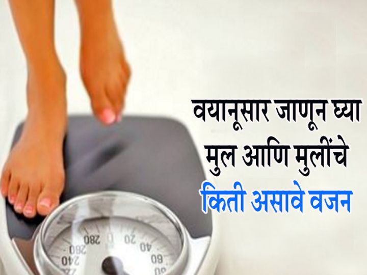 Average Weight Chart For Indian Boys And Girls वयानुसार मुलं आणि