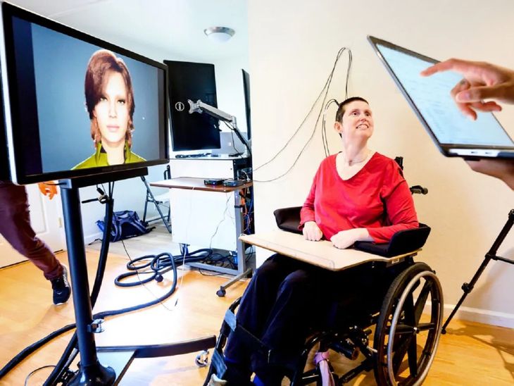 Woman regains voice with AI, 18 years after brain stroke