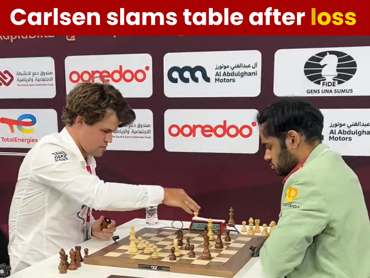 World No.1 Magnus Carlsen recreates the 'table slam' trend: 5-time ...