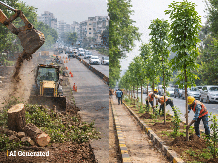 130 Trees Cut for 10 Roads, Replaced by 1,300 Six-Foot Trees