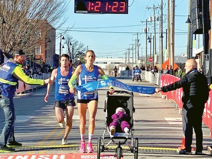 Mother of three children completed half marathon with 10-month-old ...