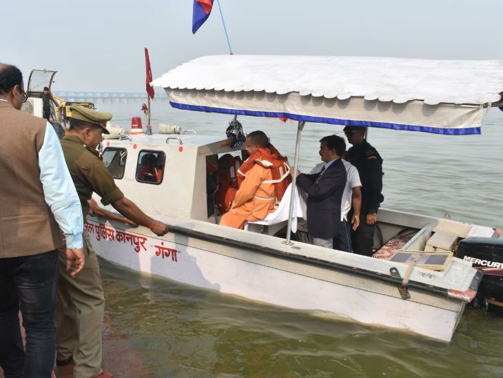 Before the proposed visit of PM Modi, CM Yogi inspected the Ganges ...