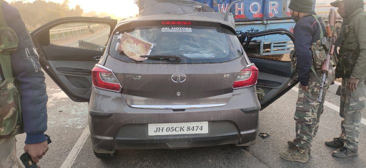 Car returning from procession collided with truck parked on roadside ...